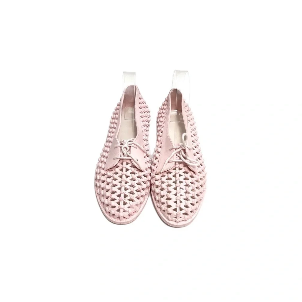 Vintage 1980s pink molded plastic lattice vented lace up deck shoes